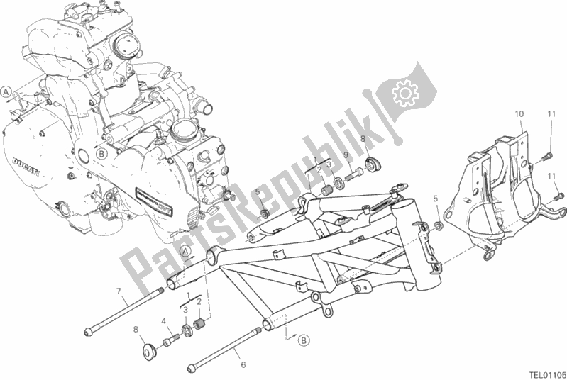 Todas las partes para Marco de Ducati Multistrada 1260 ABS Brasil 2019